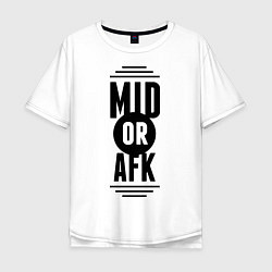 Футболка оверсайз мужская Mid or afk, цвет: белый