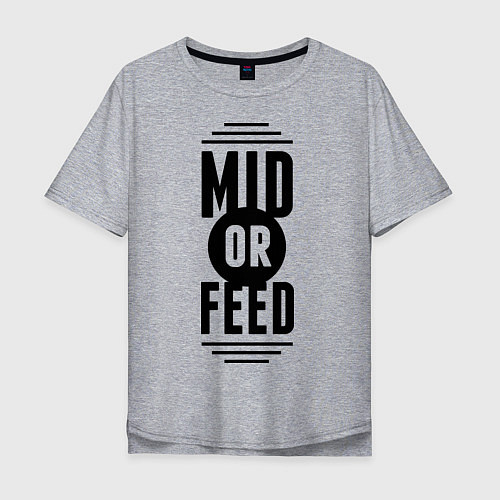 Мужская футболка оверсайз Mid or feed / Меланж – фото 1