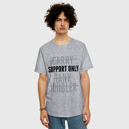 Мужская футболка оверсайз Support only / Меланж – фото 3