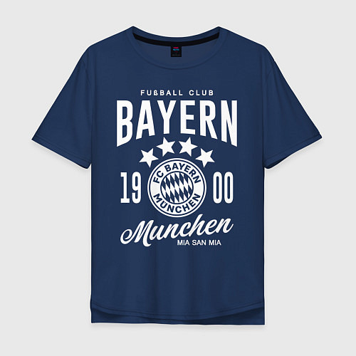 Мужская футболка оверсайз Bayern Munchen 1900 / Тёмно-синий – фото 1