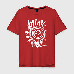 Футболка оверсайз мужская Blink-182: Smile, цвет: красный