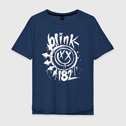 Футболка оверсайз мужская Blink-182: Smile, цвет: тёмно-синий