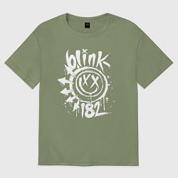 Футболка оверсайз мужская Blink-182: Smile, цвет: авокадо