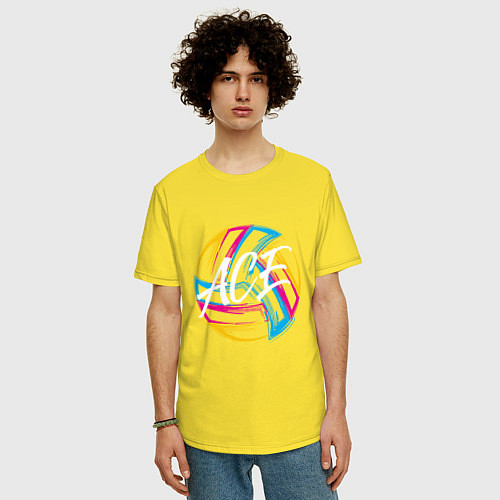 Мужская футболка оверсайз Волейбол / Желтый – фото 3