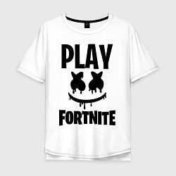 Футболка оверсайз мужская Marshmello: Play Fortnite, цвет: белый