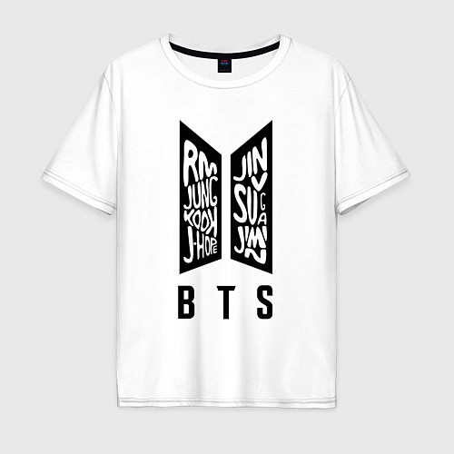 Мужская футболка оверсайз BTS Band / Белый – фото 1