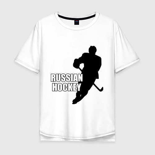 Мужская футболка оверсайз Russian Red Hockey / Белый – фото 1