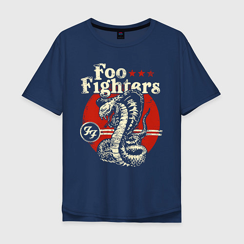 Мужская футболка оверсайз Foo Fighters: FF Snake / Тёмно-синий – фото 1