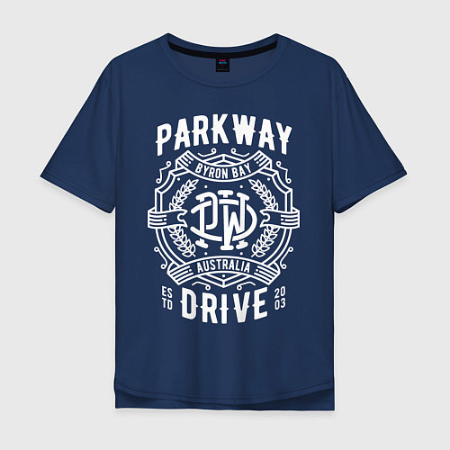 Мужская футболка оверсайз Parkway Drive: Australia / Тёмно-синий – фото 1