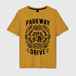 Футболка оверсайз мужская Parkway Drive: Australia, цвет: горчичный