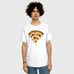 Футболка оверсайз мужская Wi-Fi Pizza, цвет: белый — фото 2