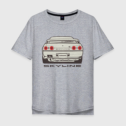 Мужская футболка оверсайз Nissan Skyline R32 / Меланж – фото 1