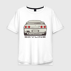 Футболка оверсайз мужская Nissan Skyline R32, цвет: белый