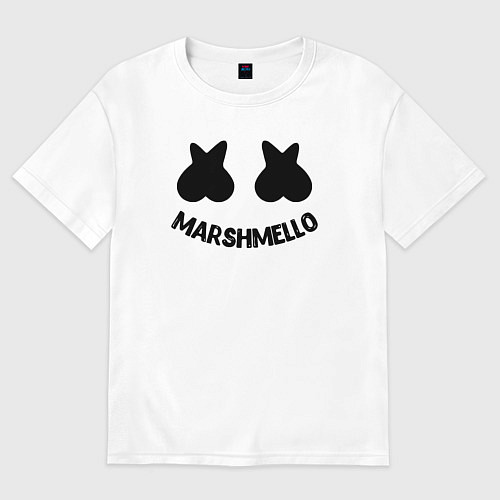 Мужская футболка оверсайз Marshmello / Белый – фото 1