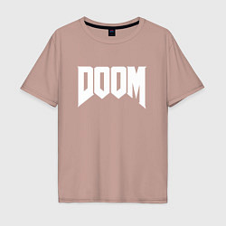 Футболка оверсайз мужская DOOM, цвет: пыльно-розовый