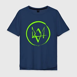 Мужская футболка оверсайз Watch Dogs: Green Logo