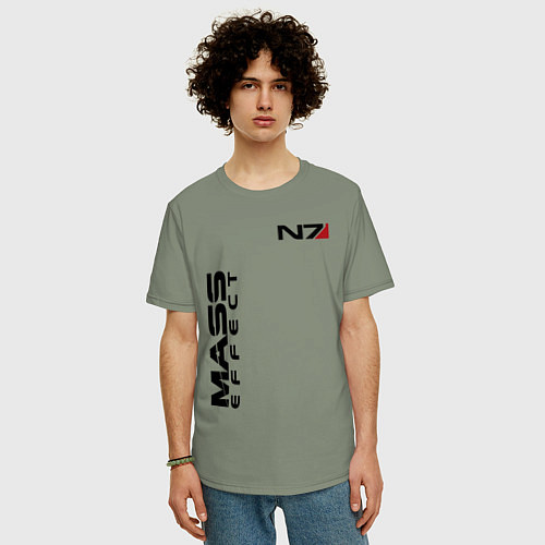 Мужская футболка оверсайз MASS EFFECT N7 / Авокадо – фото 3