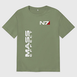 Футболка оверсайз мужская MASS EFFECT N7, цвет: авокадо