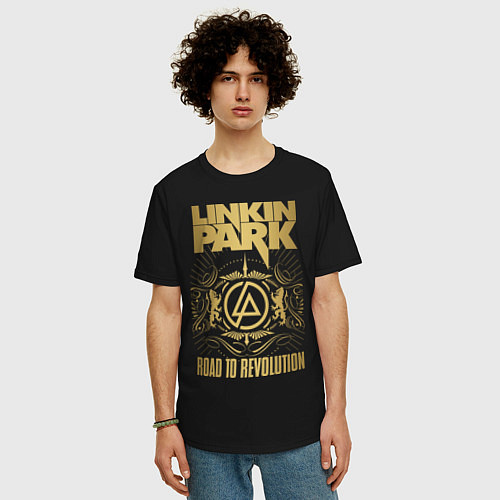 Мужская футболка оверсайз Linkin Park: Road to Revolution / Черный – фото 3