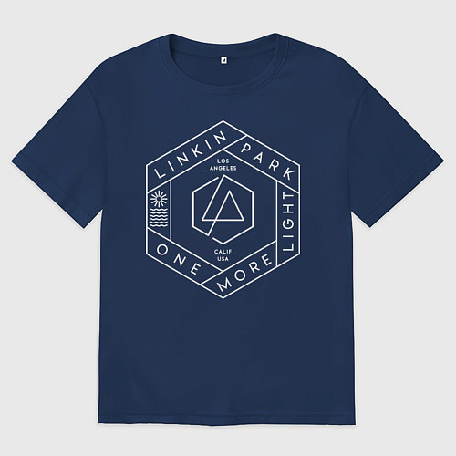 Мужская футболка оверсайз Linkin Park: One More Light / Тёмно-синий – фото 1