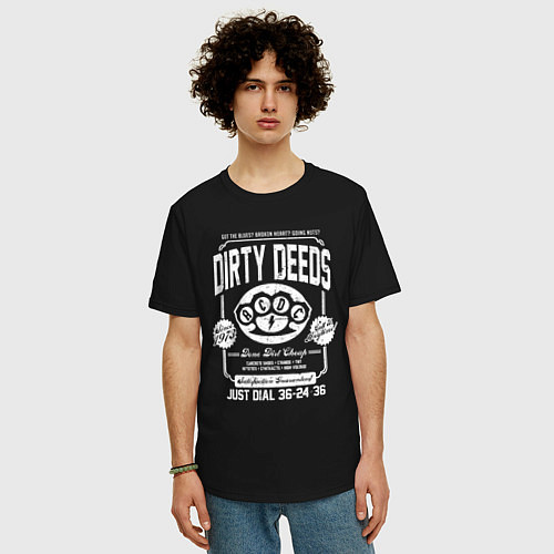 Мужская футболка оверсайз AC/DC: Dirty Deeds / Черный – фото 3