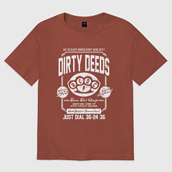 Футболка оверсайз мужская AC/DC: Dirty Deeds, цвет: кирпичный