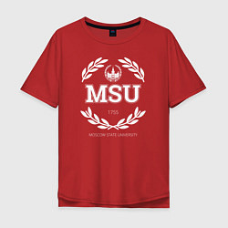 Футболка оверсайз мужская MSU, цвет: красный