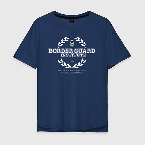 Мужская футболка оверсайз Border Guard Institute / Тёмно-синий – фото 1