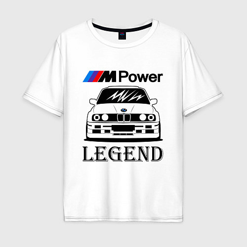 Мужская футболка оверсайз BMW Power LEGEND / Белый – фото 1