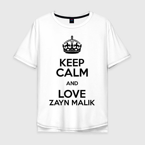 Мужская футболка оверсайз Keep Calm & Love Zayn Malik / Белый – фото 1