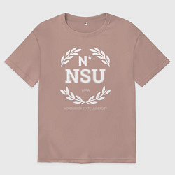 Футболка оверсайз мужская NSU, цвет: пыльно-розовый