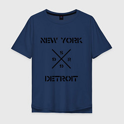 Мужская футболка оверсайз NY Detroit