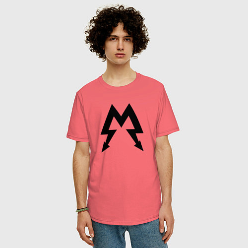 Мужская футболка оверсайз Metro: Sparta / Коралловый – фото 3