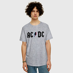 Футболка оверсайз мужская AC/DC, цвет: меланж — фото 2