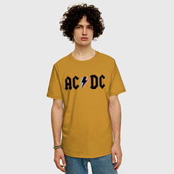 Футболка оверсайз мужская AC/DC, цвет: горчичный — фото 2