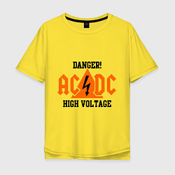 Футболка оверсайз мужская AC/DC: High Voltage, цвет: желтый