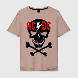 Мужская футболка оверсайз AC/DC Skull