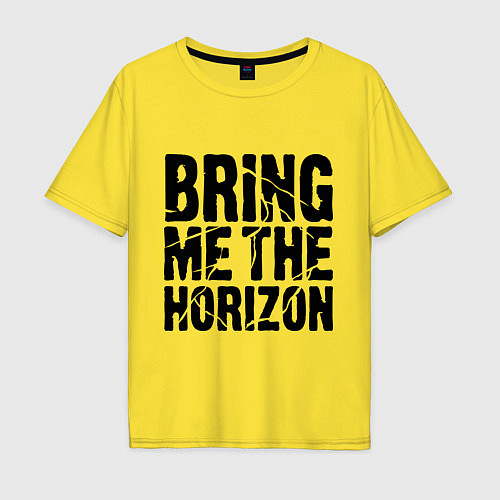 Мужская футболка оверсайз Bring me the horizon / Желтый – фото 1