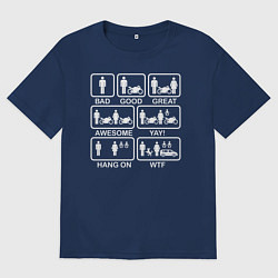 Футболка оверсайз мужская Жизнь мотоциклиста, цвет: тёмно-синий