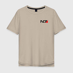 Мужская футболка оверсайз Mass Effect N7