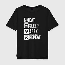 Мужская футболка оверсайз Eat, Sleep, Apex, Repeat