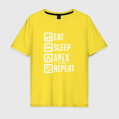 Мужская футболка оверсайз Eat, Sleep, Apex, Repeat / Желтый – фото 1