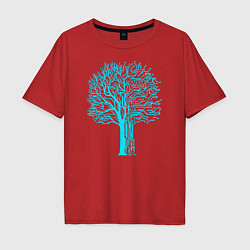 Мужская футболка оверсайз Cyberpunk 2077: Blue Tree