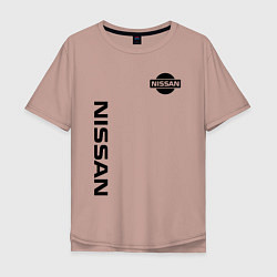 Футболка оверсайз мужская NISSAN, цвет: пыльно-розовый