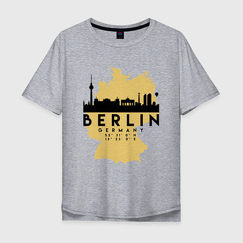 Мужская футболка оверсайз Берлин - Германия / Меланж – фото 1