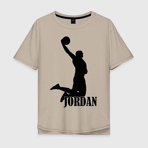 Мужская футболка оверсайз Jordan Basketball / Миндальный – фото 1