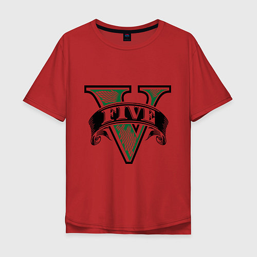 Мужская футболка оверсайз GTA V: Logo / Красный – фото 1