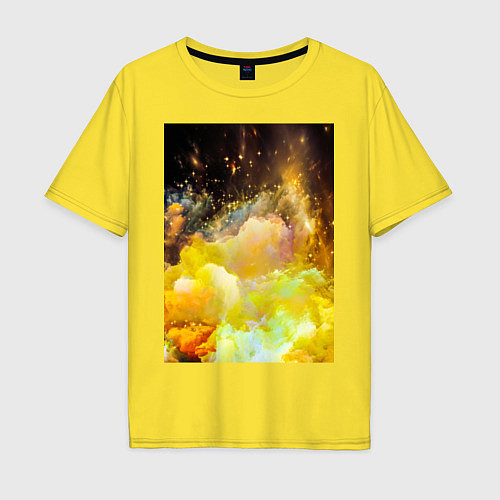 Мужская футболка оверсайз Желтая краска / Желтый – фото 1