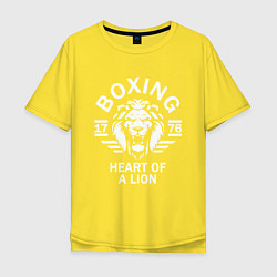 Футболка оверсайз мужская Бокс - сердце льва, цвет: желтый