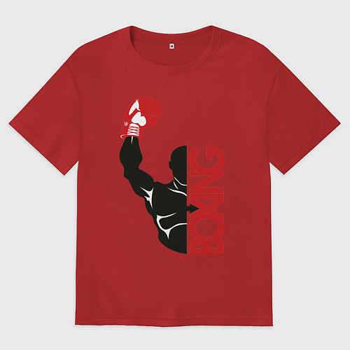 Мужская футболка оверсайз Boxing / Красный – фото 1